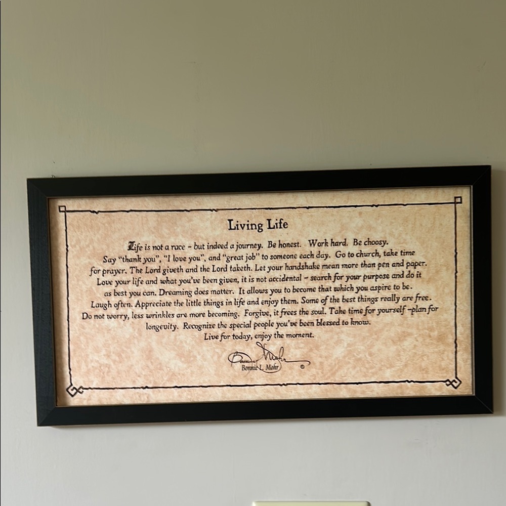 Inspirational Wall Art with Black Frame